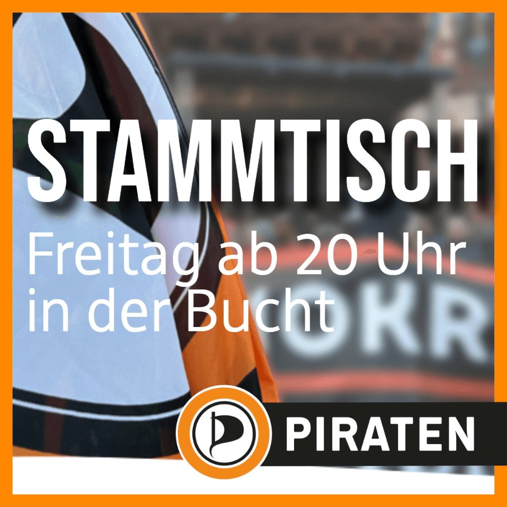 𝗗𝗶𝗲𝘀𝗲𝗻 𝗙𝗿𝗲𝗶𝘁𝗮𝗴 𝗶𝘀𝘁 𝘄𝗶𝗲𝗱𝗲𝗿 𝗣𝗜𝗥𝗔𝗧𝗘𝗡-𝗦𝘁𝗮𝗺𝗺𝘁𝗶𝘀𝗰𝗵! 🏴‍☠️

Ab 𝟮𝟬 𝗨𝗵𝗿 in unserer Geschäftsstelle: Zirkelschmiedsgasse 5, 90402 Nürnberg

Komm vorbei, tausch dich aus und genieße einen entspannten Abend mit uns! #PIRATEN #Nürnberg #Stammtisch