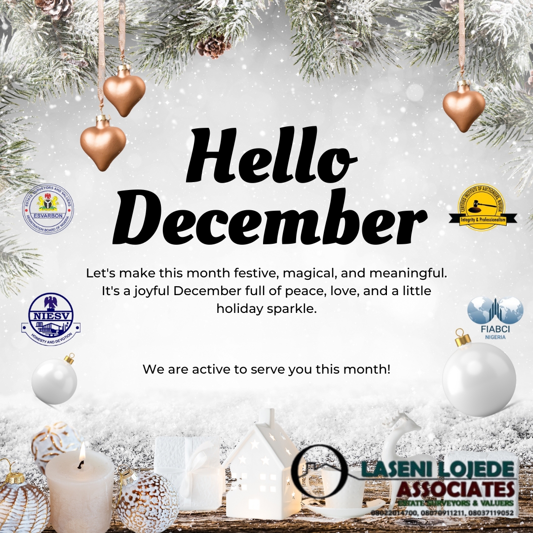 olasenilojede2's tweet photo. Happy New Month! 🎄✨

Welcome to December - the season of reflection, gratitude, and planning ahead.

As we wrap up the year, it’s the perfect time to review your property decisions, verify documents, and prepare for smarter investments in 2026.

Let’s finish the year strong! https://t.co/WxKMDNfnj4