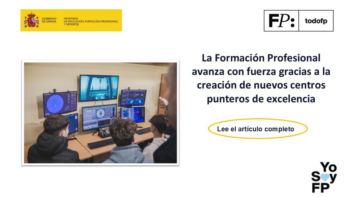 📣La Formación Profesional avanza con fuerza gracias a la creación de nuevos centros punteros de excelencia #TodoFP #YoSoyFP

🔴Lee el artículo completo
🔍todofp.es/comunes/notici…