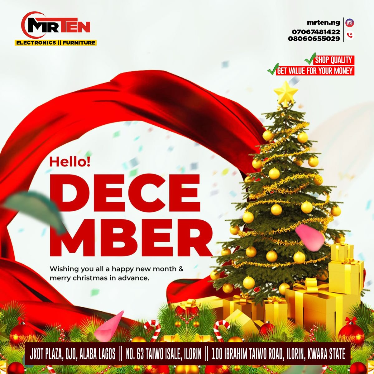 mrten_ng's tweet image. December brings so much good feeling, creates happiness, laughter and joy. I pray this December shall be beautiful and blissful. Welcome to the last month of the year 2025
Your number one electronic and furniture store

#furniture 
#electronics
#smarttechnology 
#smarthomes