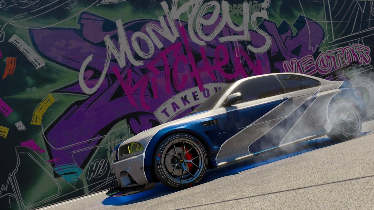 Street Cred 

I wanted to go for a NFS Most Wanted vibe in regards to the overall feel of the image. This was edited over on <a href="/canva/">Canva</a>! This is also the base image for my YouTube video edited thumbnail for the "Street Riders Monkey's Art Collectible Locations" which is now available