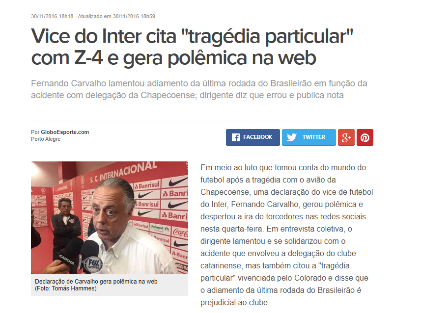 A história se repete no bingo do rebaixamento.
É "tragédia particular", "time de viado", "mulherzinha"