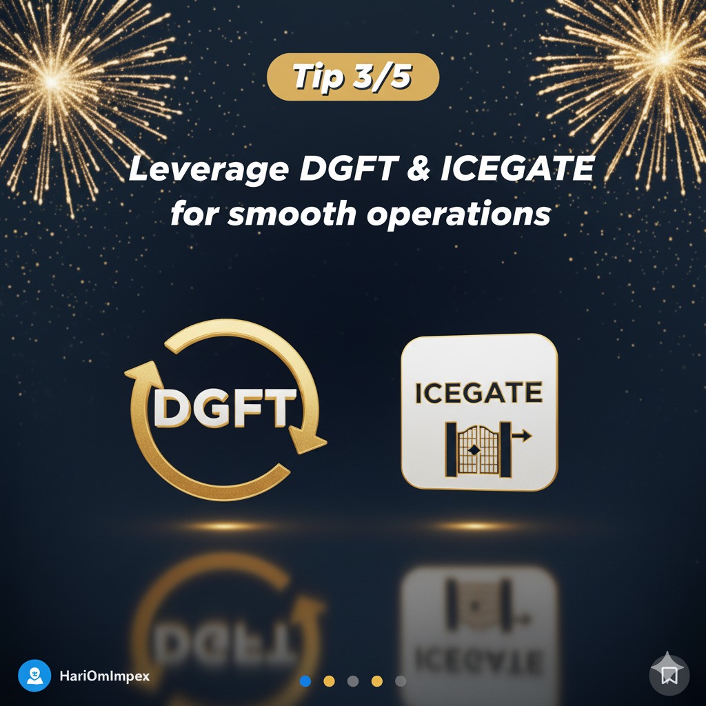 HariOmImpex's tweet image. Swipe ➡️ for 5 quick tips to make 2026 your most successful year in import-export! 🌏✨ Need support with GST, IEC, or DGFT? We’ve got you covered. #HariOmImpex #ImportExportTips #NewYearSuccess #BusinessGrowth #2026Planning