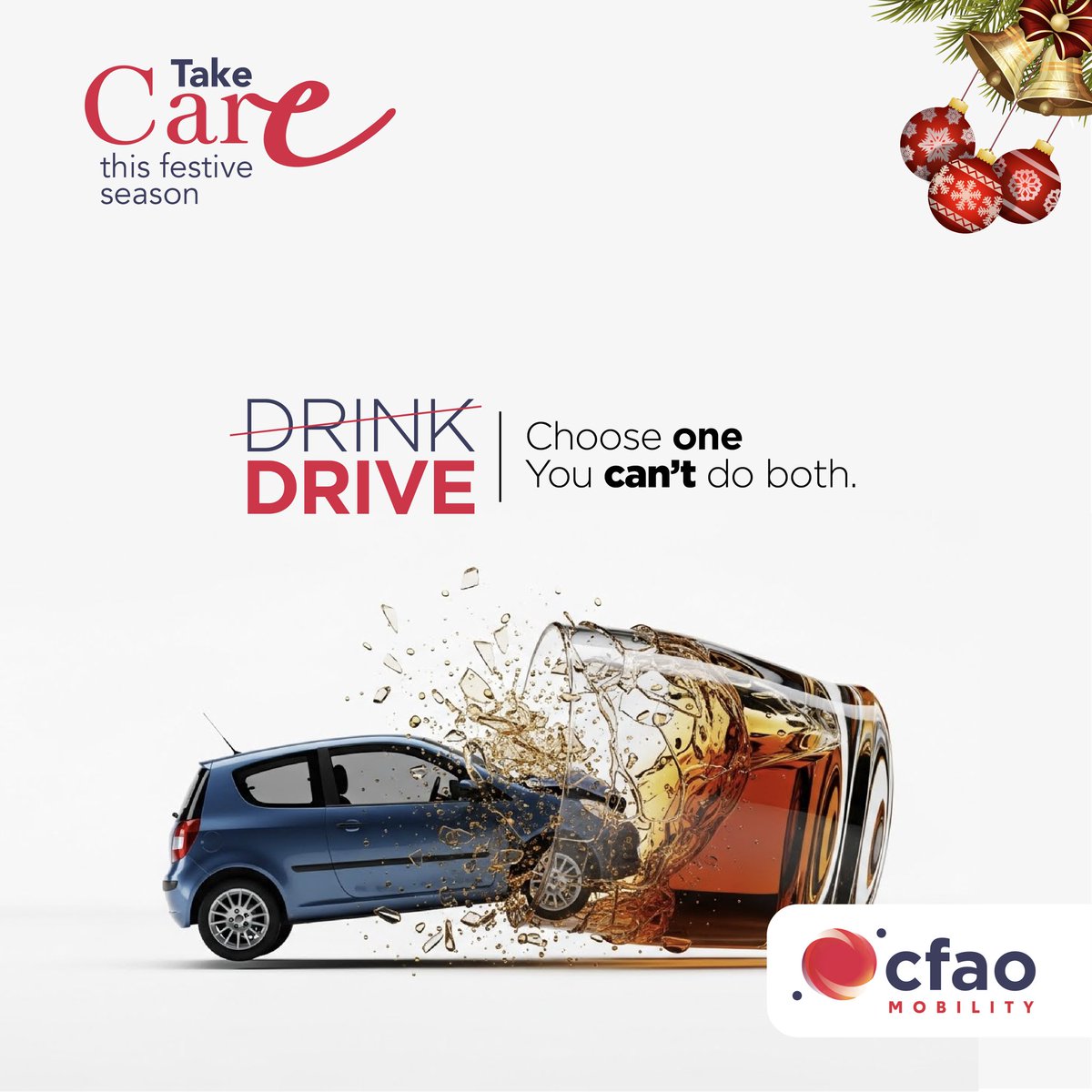 CFAOMobility_Ug's tweet image. This festive season, wherever your journey takes you, home, to friends, or on an adventure, drive sober and stay alert.🎄 🚨 

Keep yourself and your loved ones safe. 

#TakeCare and let’s make every arrival a happy one.

#CFAOMobility