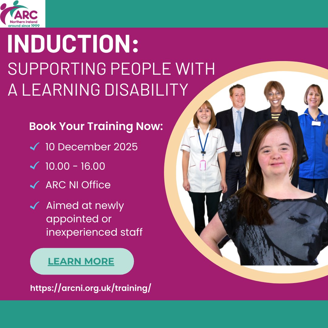 arcni's tweet image. New to the Learning Disability sector? Start strong with our induction training!

Gain core skills, rights-based understanding &amp;amp; real insight from @arcni_teamTILII  members.
Aligned with NISCC &amp;amp; RQIA.

👉 Sign up: arcni.org.uk/courses/2945/i…

#InductionTraining #LearningDisability