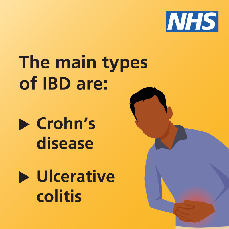 NHSuk's tweet photo. Crohn’s Disease and Ulcerative Colitis are Inflammatory Bowel Diseases that can cause gut inflammation and painful ulcers.

Symptoms can mimic other conditions, so don’t self-diagnose. See your GP if you're worried.

#CrohnsAndColitisAwarenessWeek