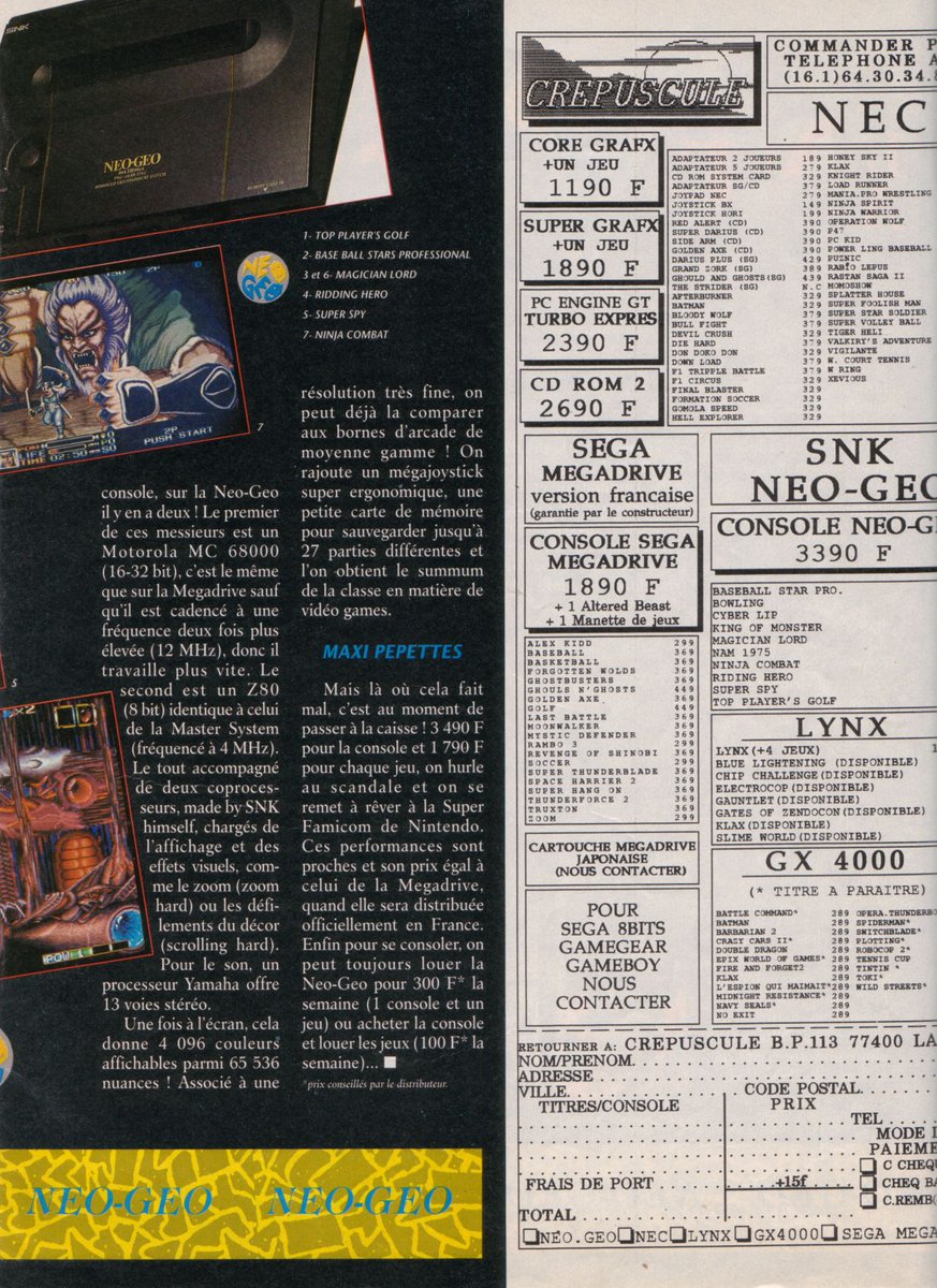 AllmightoFranky's tweet photo. @DrevetCyril @OlivierScamps Un bel article 3 pages sur la roll's des consoles de l'époque l'incroyable #NeoGeo de #SNK.Article par Iggy et Crevette encore,ils ont fait le mag tout les deux quasiment 😅 Et on démarre les tests avec #Klax et #SlimeWorld sur la #Lynx de chez #Atari,tests par Iggy again!! 4/5 https://t.co/2LLszD4zoQ