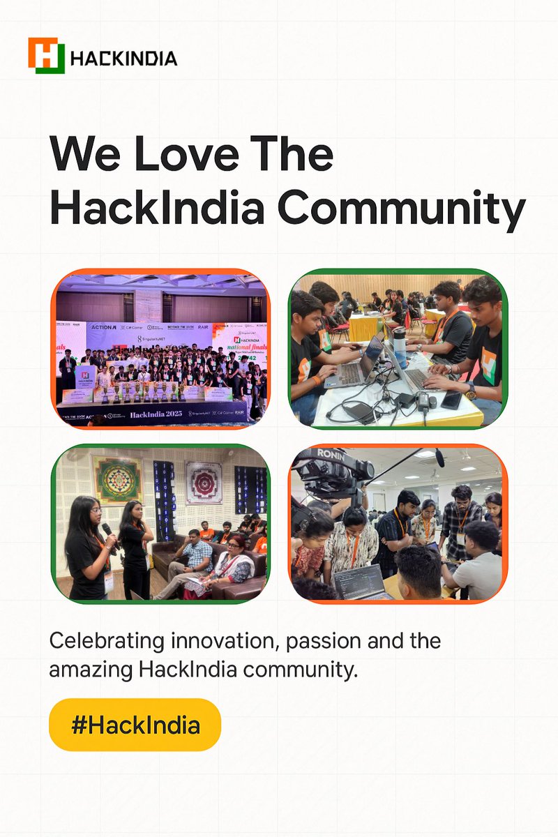 HackIndiaXYZ's tweet image. We love the HackIndia community : the energy, the pace, the builders, the chaos, all of it.
If you’ve been part of this ecosystem, you already know: things move fast here.

More people. More ideas. More impact.
And 2026 is only getting bigger.

@SharpEconomy @CsharpCorner…
