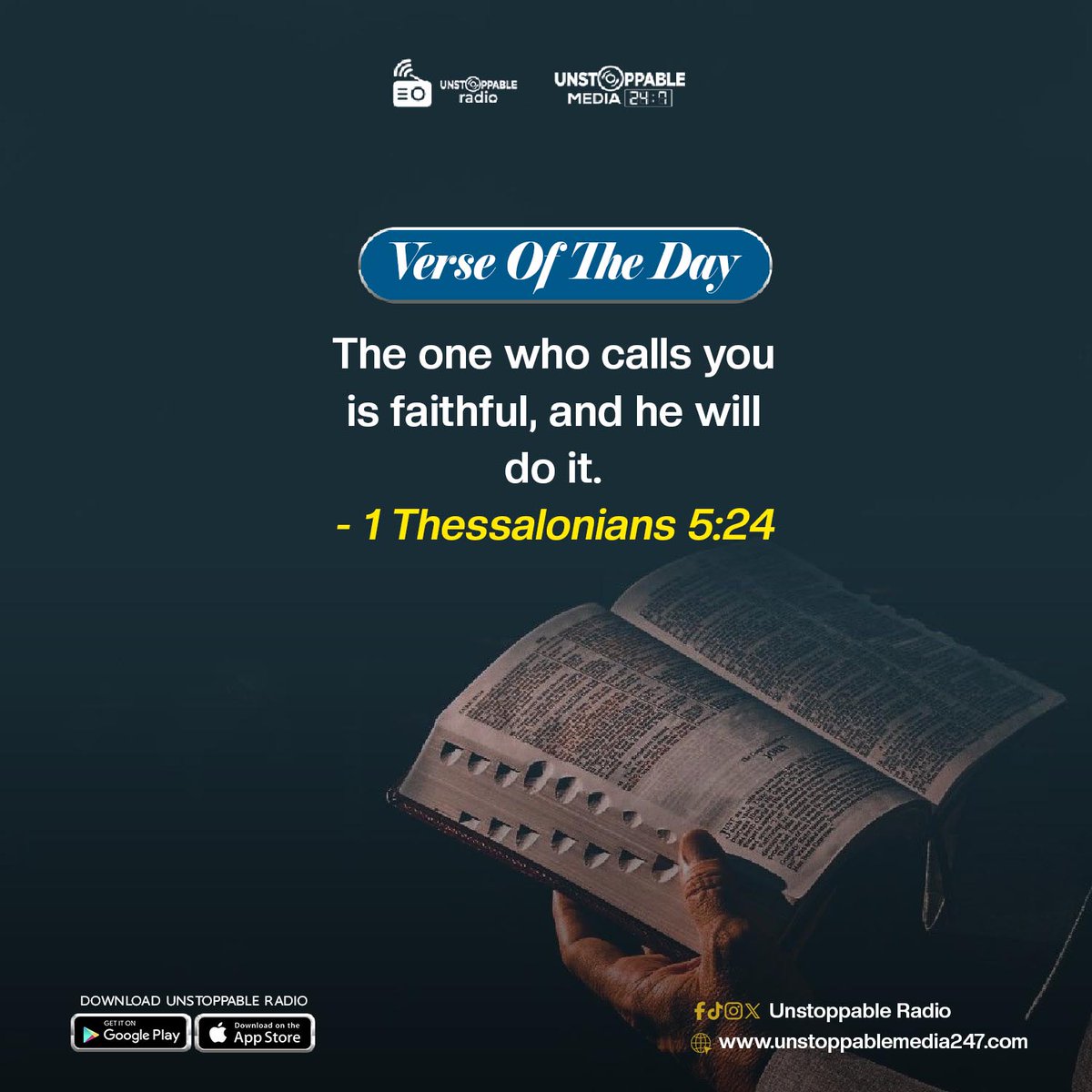 unstopradio247's tweet image. He is Faithful✨

#verseoftheday #scripture #meditate #word #unstoppableradio247 #unstoppableradio