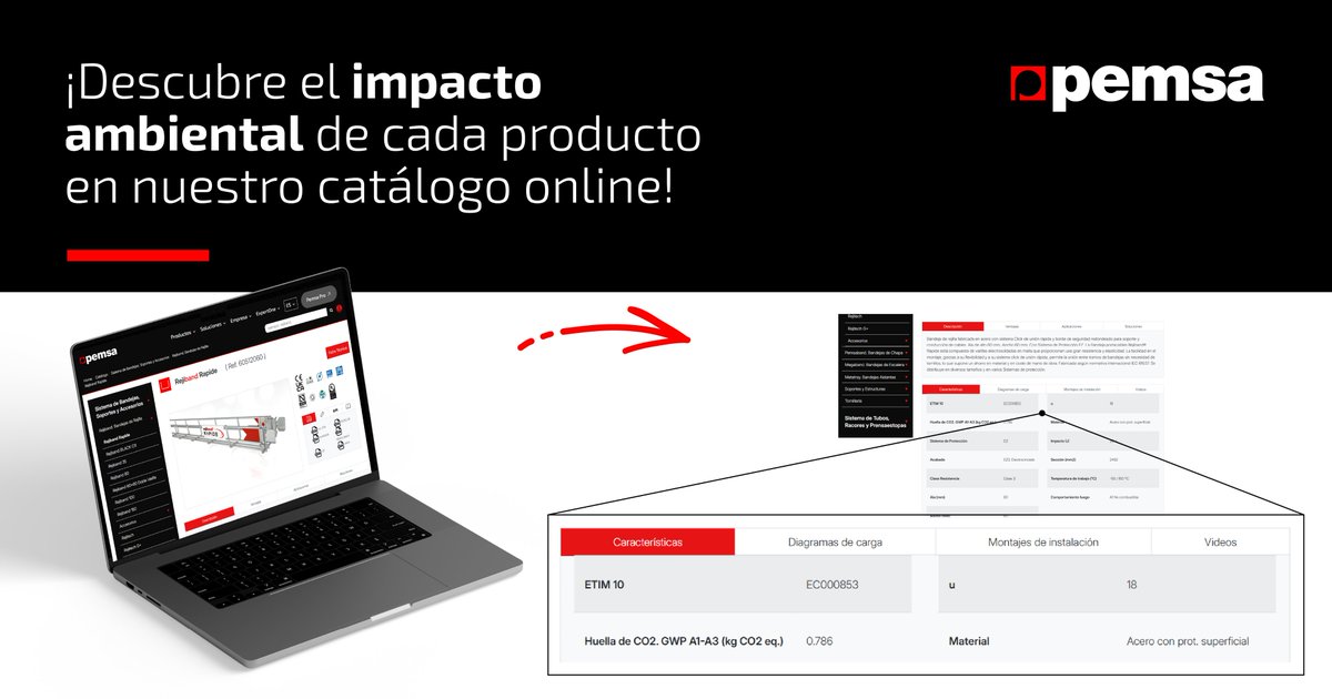 En Pemsa seguimos avanzando en nuestro compromiso con la sostenibilidad y ahora, en el Catálogo Online, ya puedes consultar el dato de Huella de Carbono de cada producto.

🔗 Accede al catálogo: pemsa-rejiband.com/catalog/es/

#Pemsa #Sostenibilidad #HuellaDeCarbono #CatálogoOnline