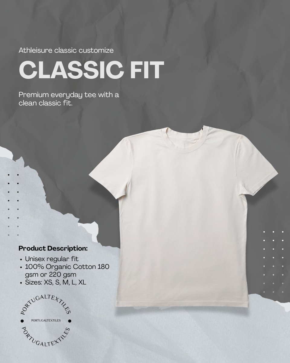 FASHIONNETWORKP's tweet image. Meet the Classic Fit Tee +3000 Colors
Soft 100% Organic Cotton, clean lines, no noise. The kind of essential you never get tired of reaching for.
Everyday comfort. Everyday durability. Everyday style.

Built in Portugal. Made to live long!