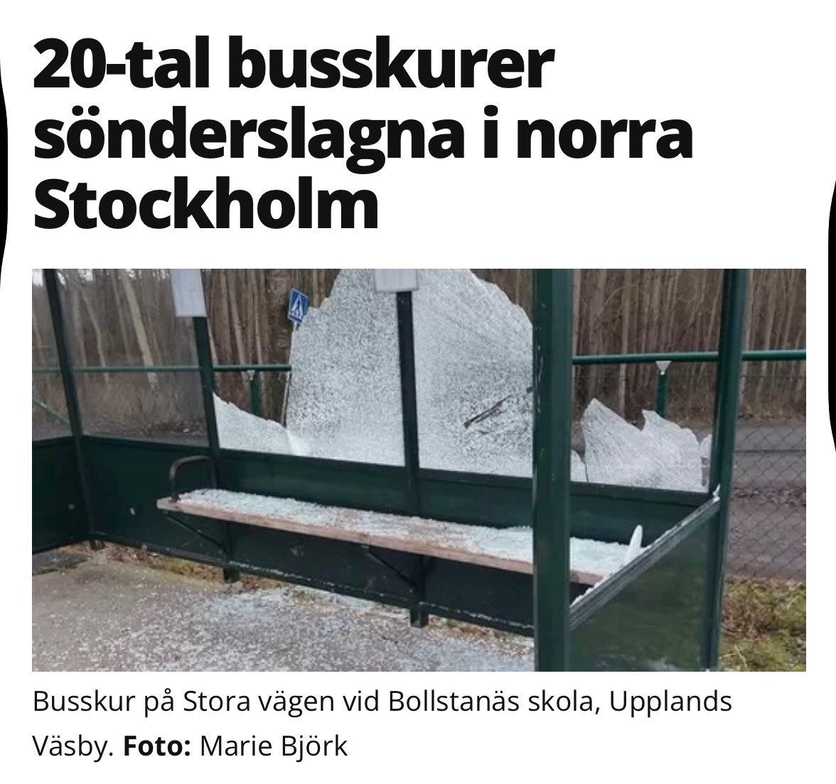 Det finns en särskild plats i helvetet för de som förstör vår gemensamma kollektivtrafik. De skyldiga måste jagas, lagföras och borde själva får bekosta att laga varenda busskur de förstört. mitti.se/nyheter/20tal-…