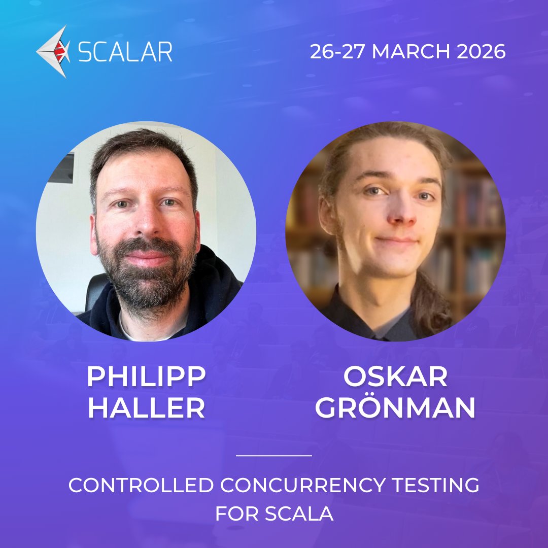 scalarconf's tweet image. Welcome Philipp Haller &amp;amp; Oskar Grönman as the #Scalarconf 2026 speakers!

🎙️ Controlled Concurrency Testing for Scala

🎟️ Grab your ticket here: scalar-conf.com/tickets

#scala #functionalprogramming