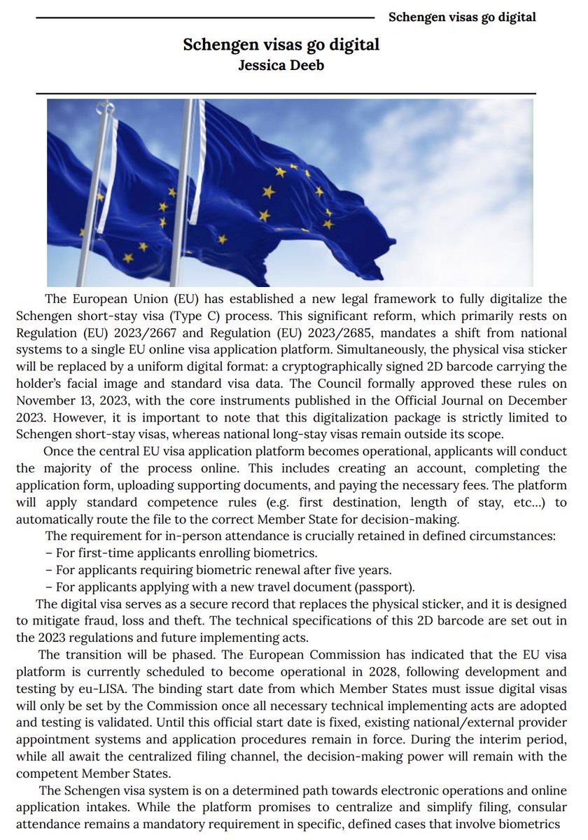 SALAMASgroup's tweet photo. An article written by Attorney Jessica Deeb, titled ‘Schengen visas go digital’, was published in the November issue of the immigration and asylum law journal issued by the SALAMAS Law Office - Legal Review. The magazine ‘Mahkama’ exclusively features the article on its website. https://t.co/kjtOMu34Tv