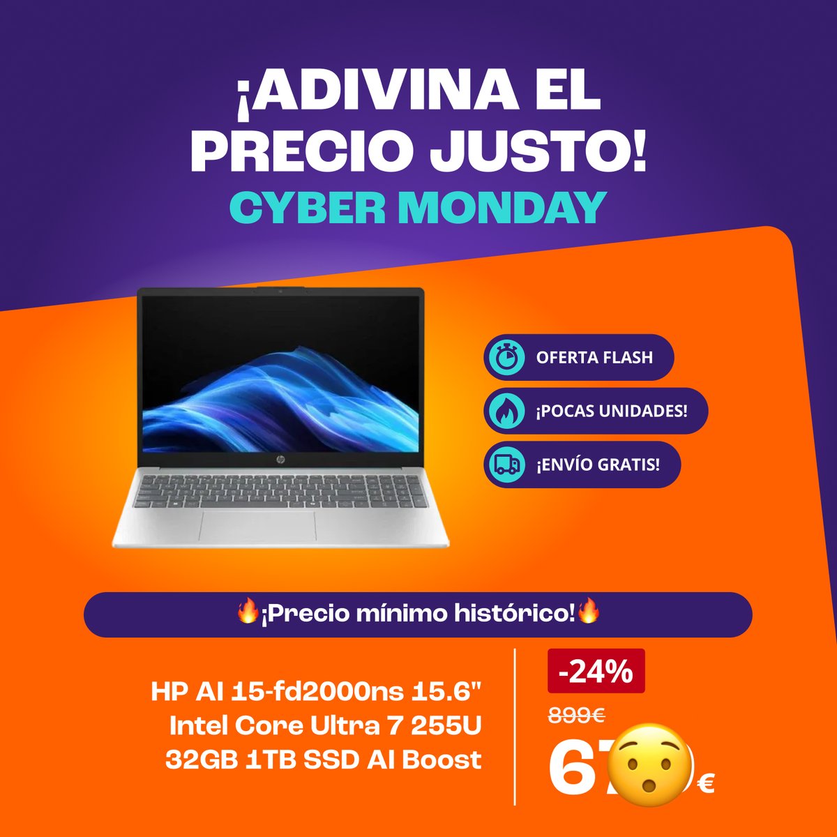 Si adivinas el 'Precio Justo' de este portátil te lo mando 😯👇
