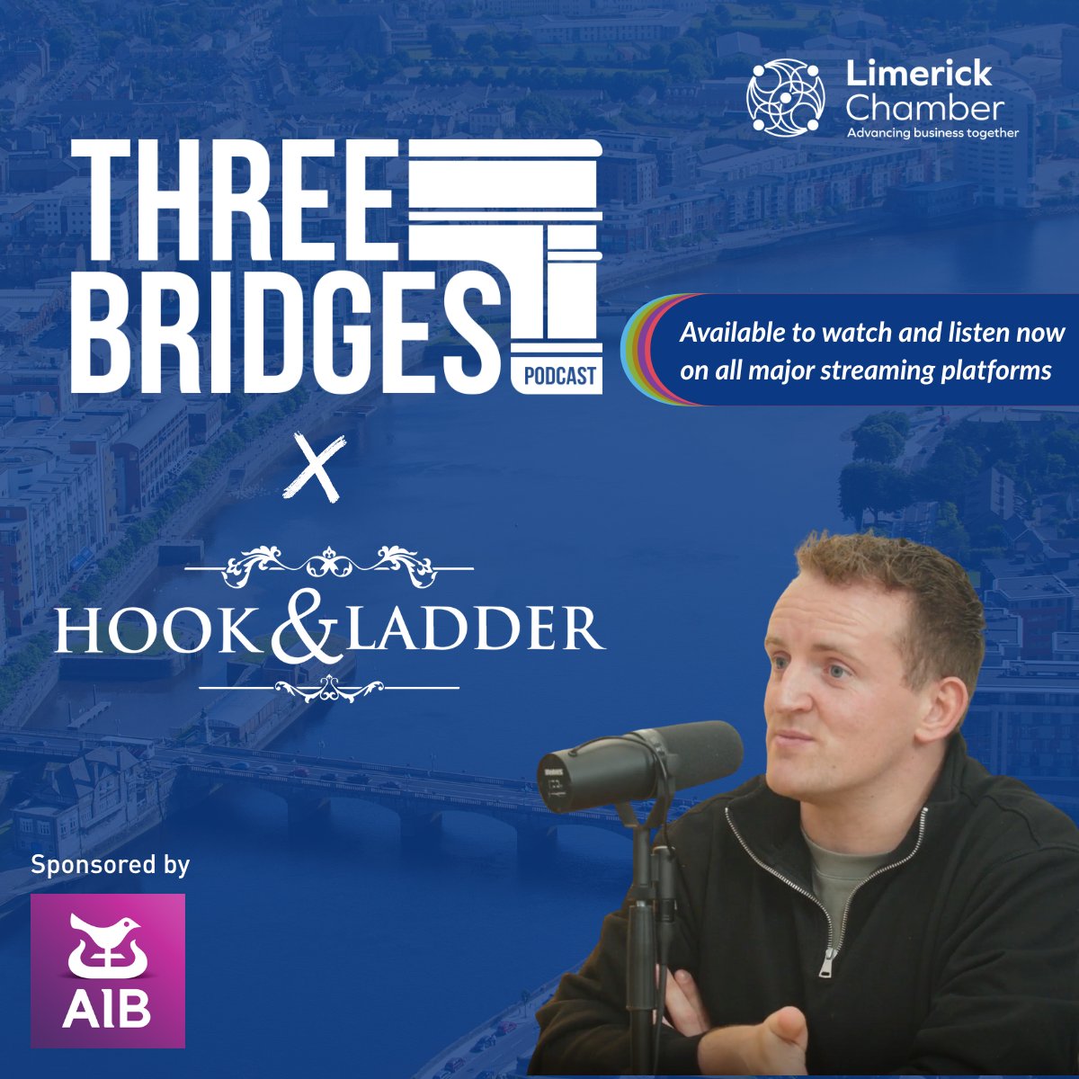 Delighted to launch the Three Bridges Podcast Sponsored by <a href="/AIBIreland/">AIB</a> . The podcast focuses on telling the story of home-grown SMEs on their journey to success and is a must listen for anybody with an interest in business and regional development. First up, Andrew Moloney, MD of