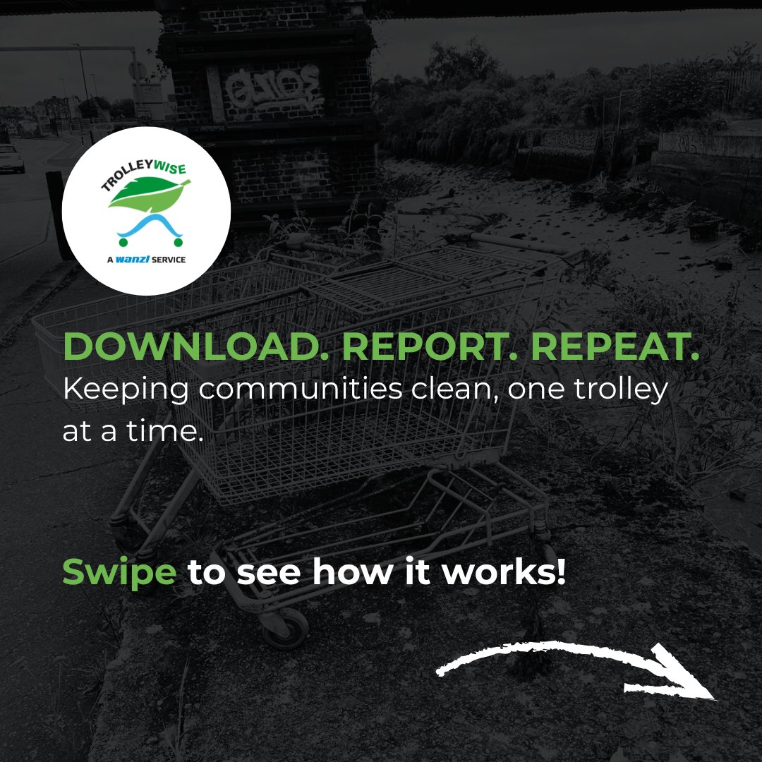Trolleywise's tweet image. It takes less than 30 seconds to make a difference. Download the app and start reporting today. 🔁 #TrolleyWiseApp