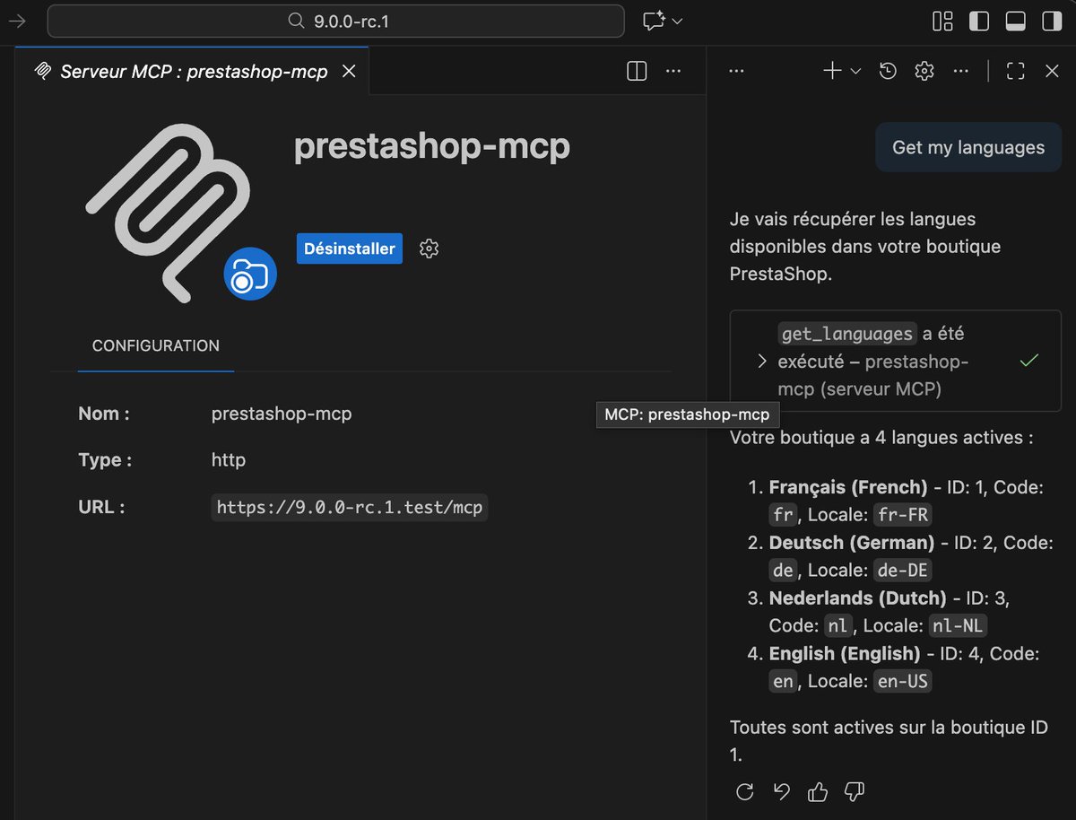 PrestaEdit's tweet image. Et si je vous disais que je suis désormais capable d&apos;utiliser le serveur MCP par #PrestaShop au sein de #VSCode (Insomnia, ...), localement, le tout grâce à un &quot;hack&quot; de @pavelnovitsky  ? Vous pourriez me croire ?

linkedin.com/posts/jonathan…