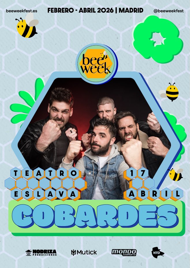 ¡Familia! Arrancamos la recta final del año desvelando la primera de las múltiples fechas donde presentaremos nuestro nuevo disco.

El 17 de abril visitaremos el mágico Teatro Eslava de la capital: mutick.com/e/entradas-cob…

Os iremos contando más cositas.
Se os quiere a rabiar.
