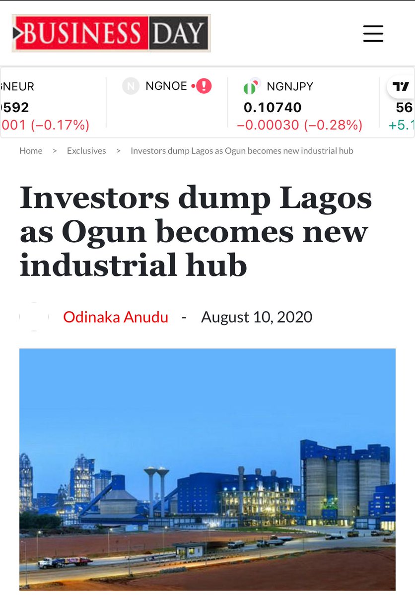 “Small SW states where civilization is limited”. Imagine People that Trump wants to liberate because they can’t coexist with their neighbors. Apoda🤧

It will take your home state 3 civil wars and 160 years to reach the current industrial scale of Ogun state. I’m not capping.