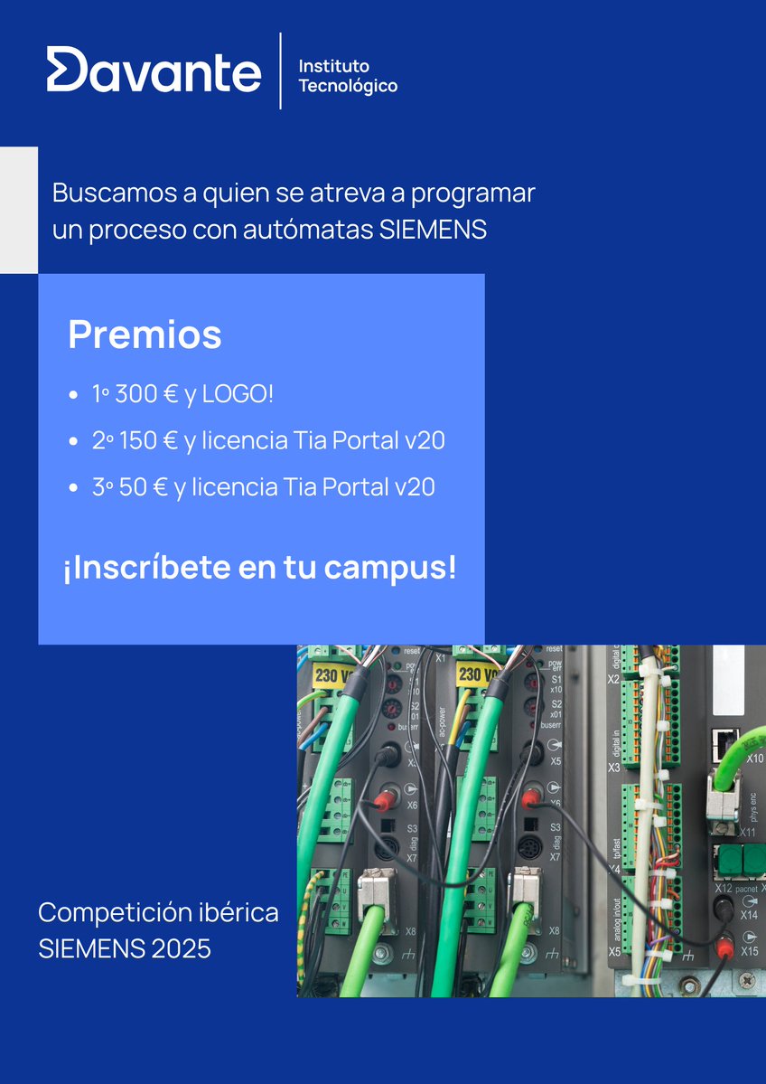 MasterDGrupo's tweet image. Quieres ver de lo que son capaces nuestros alumnos cuando se enfrentan a un reto real de #automatización industrial?

Así ha es la Competición Ibérica @siemens_es  2025.

🎥 No te lo pierdas.
youtube.com/live/9AZXOl75Y…

#automatizacionindustrial #robótica