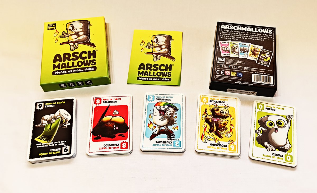 2d6Magazine's tweet photo. 📢Reseña👇
#Arschmallows, un juego de cartas y números en el que tendremos que evitar "achicharrarnos", creado por Ricardo Barreto y Denis Görz y publicado recientemente por @PlaySDGames
https://t.co/j3p66eo9oR
#juegos #juegosdemesa #juegosdecartas https://t.co/ekh6wsX9He