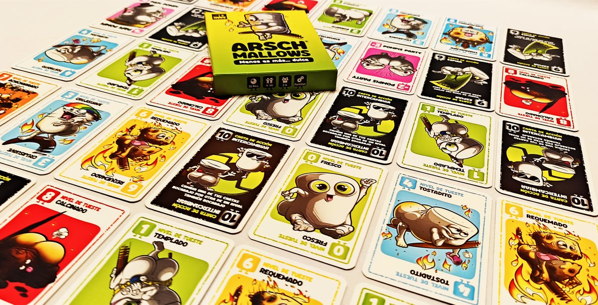 2d6Magazine's tweet photo. 📢Reseña👇
#Arschmallows, un juego de cartas y números en el que tendremos que evitar "achicharrarnos", creado por Ricardo Barreto y Denis Görz y publicado recientemente por @PlaySDGames
https://t.co/j3p66eo9oR
#juegos #juegosdemesa #juegosdecartas https://t.co/ekh6wsX9He