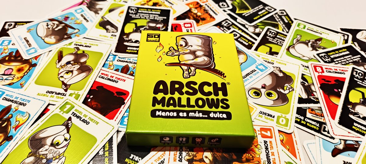 2d6Magazine's tweet photo. 📢Reseña👇
#Arschmallows, un juego de cartas y números en el que tendremos que evitar "achicharrarnos", creado por Ricardo Barreto y Denis Görz y publicado recientemente por @PlaySDGames
https://t.co/j3p66eo9oR
#juegos #juegosdemesa #juegosdecartas https://t.co/ekh6wsX9He