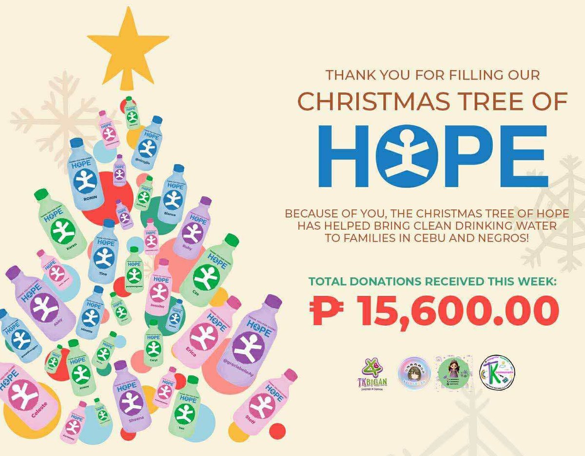 K_HouseOfDolls's tweet image. CHRISTMAS TREE OF HOPE WEEK 4

We’re now entering our final week for this project. Donations will be open until December 7 only.

This past week, we raised ₱15,600 - and what moves us most isn’t the amount itself.
