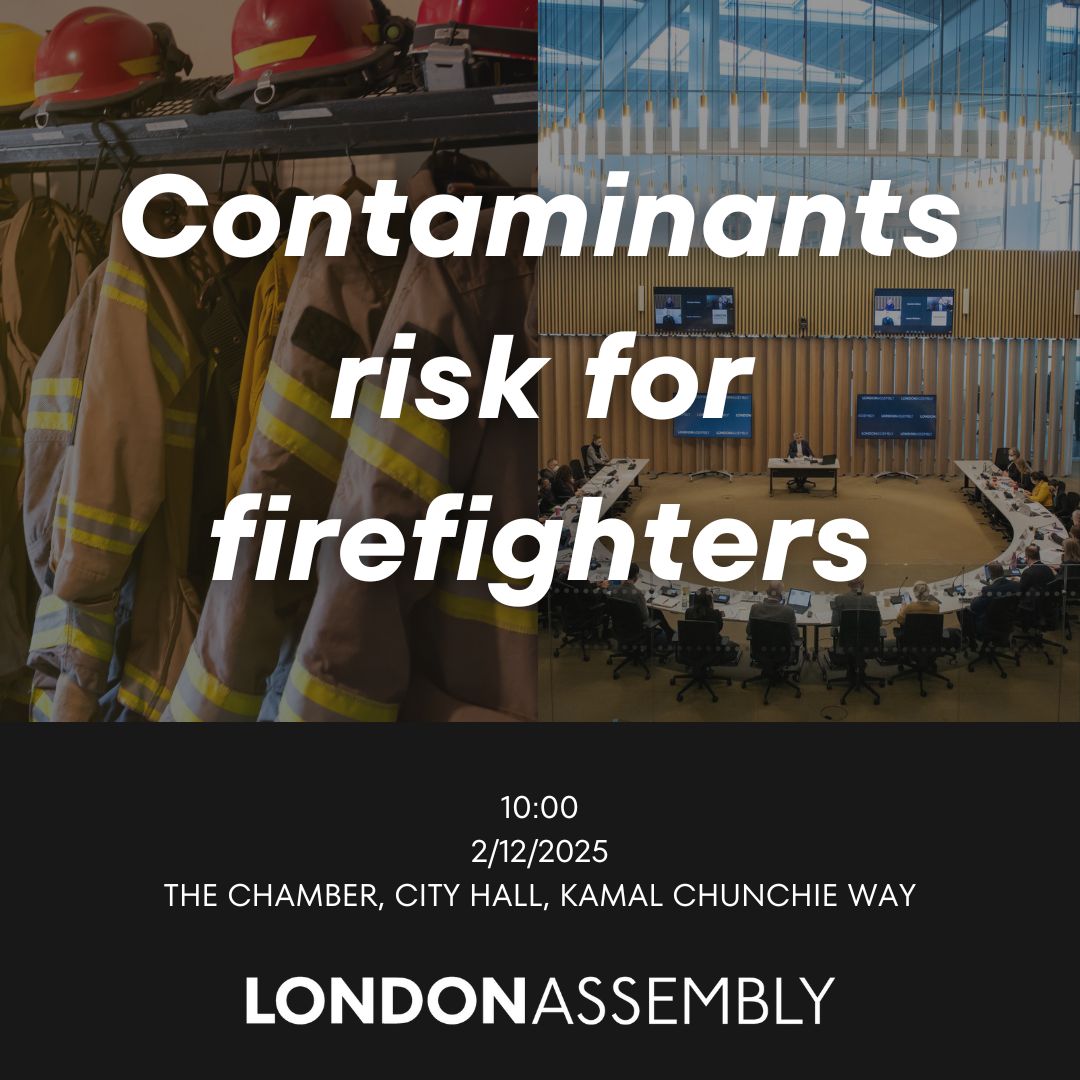 LondonAssembly's tweet image. What are the risks of contaminants for firefighters? Find out more at the #AssemblyFire meeting tomorrow from 10am: london.gov.uk/who-we-are/wha…