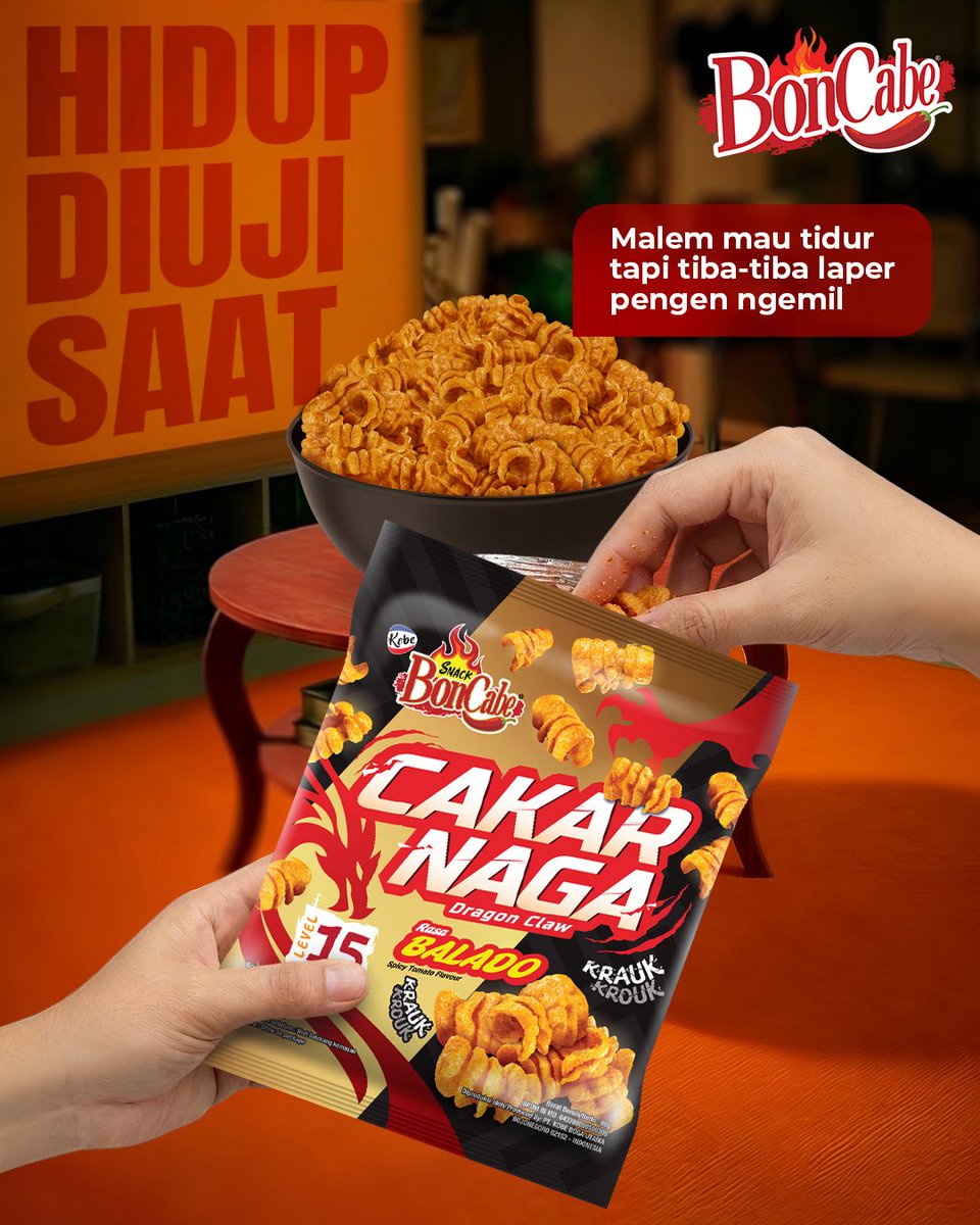 Kadang ujian hidup sesederhana: pas malem udah mau tidur, eh tiba-tiba perut malah laper... 😩 Kalian kalo lagi ada di situasi ini, piliih lanjut tidur atau bangun dulu buat ngemil? 👀

#BonCabe #GueBonCabe #BonCabeCakarNaga