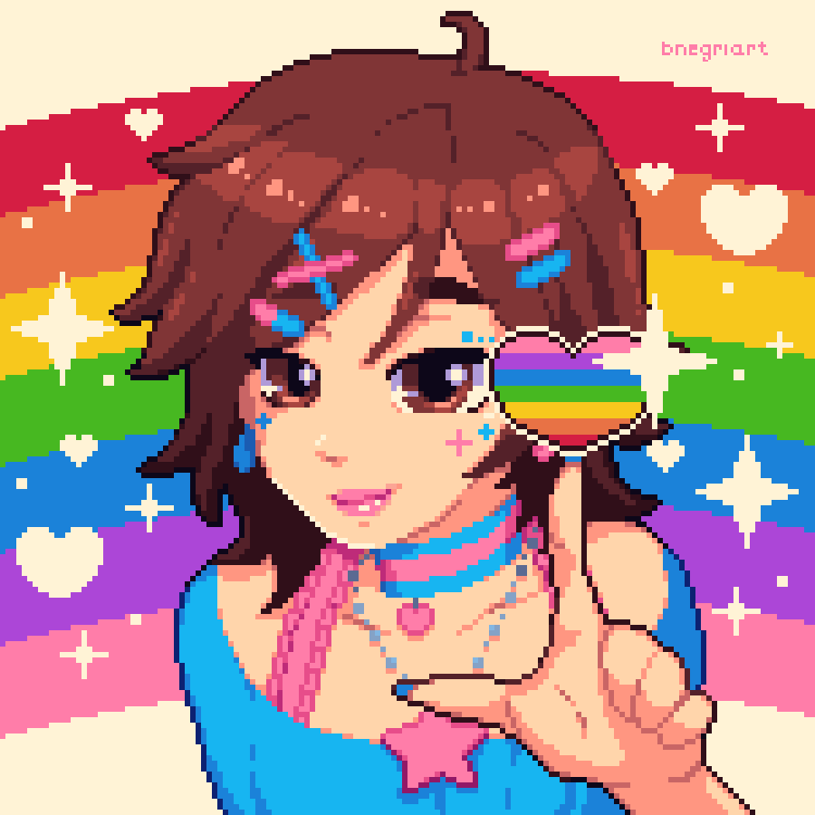 Arte #pride que eu fiz para o app Color by Number da Wildlife Studios.  

#pixelart #gamedev