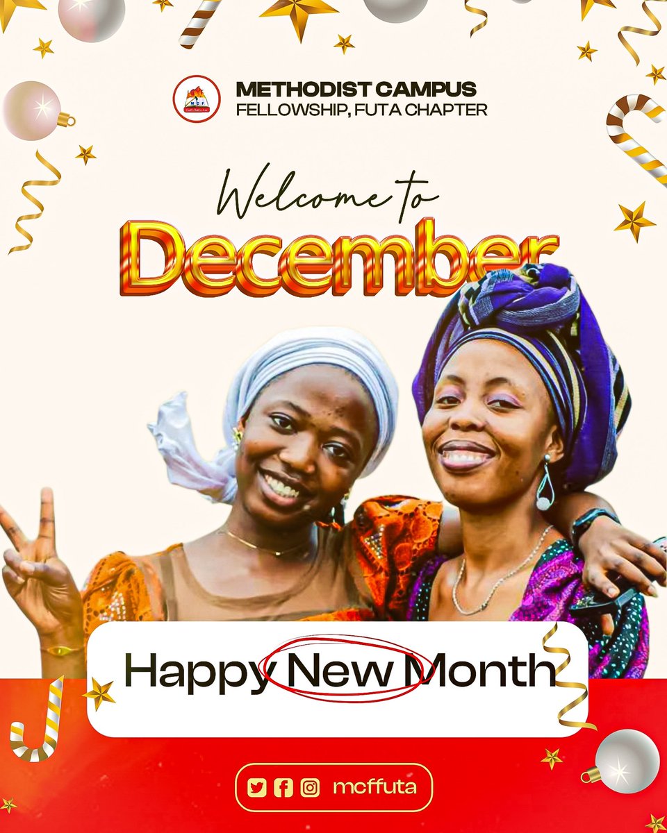 Welcome to December, family💃💃💃.
As we enter this festive season, we thank God for His faithfulness from the start of the year till now. May this month be filled with joy, peace, and divine blessings. May God crown our year with goodness, guide our steps.
