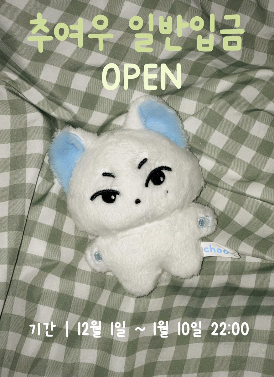 chuwoo0605's tweet photo. 🦊추영우 10cm 인형 추여우 일반입금 폼🦊

🗓️12/1 (월) 22:00 ~ 1/10 (토) 22:00

🔗https://t.co/zaLUibykET

🦊자세한 내용은 윗치폼을 확인해주세요!

#추여우 #추영우 #추여우가_행운을_물어왔어 https://t.co/6cyYHRny9A