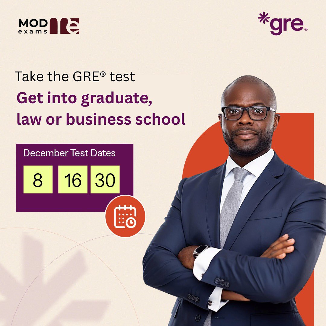 modexams's tweet photo. Achieve your grad school goals!

Take your GRE test with MOD Exams in December to stand out in your applications.

Send us a DM to book now. https://t.co/Rojk3yPBix