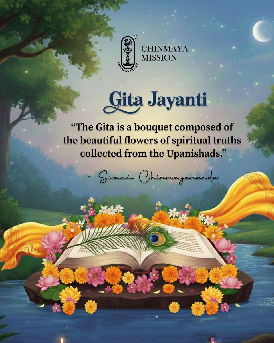 ManishaMK's tweet image. Tradition holds that on this day, our beings are more receptive to truth, and spiritual insights arise with the blessings of Shri Krishna.

#GitaJayanti #ChinmayaMission #InnerLight #SpiritualIndia #SacredWisdom #BhagavadGita #SwamiChinmayananda #Krishna