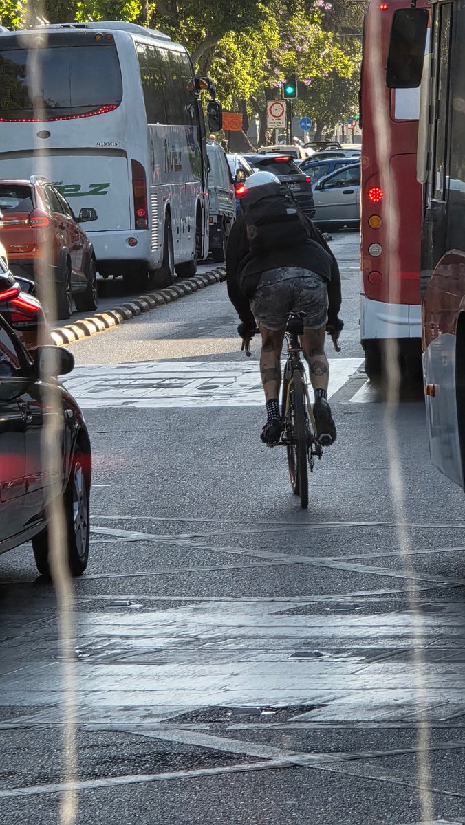 El mismísimo que tiene ciclovía por la alameda y se va entremedio de las micros #ciclovia #SantiagodeChile