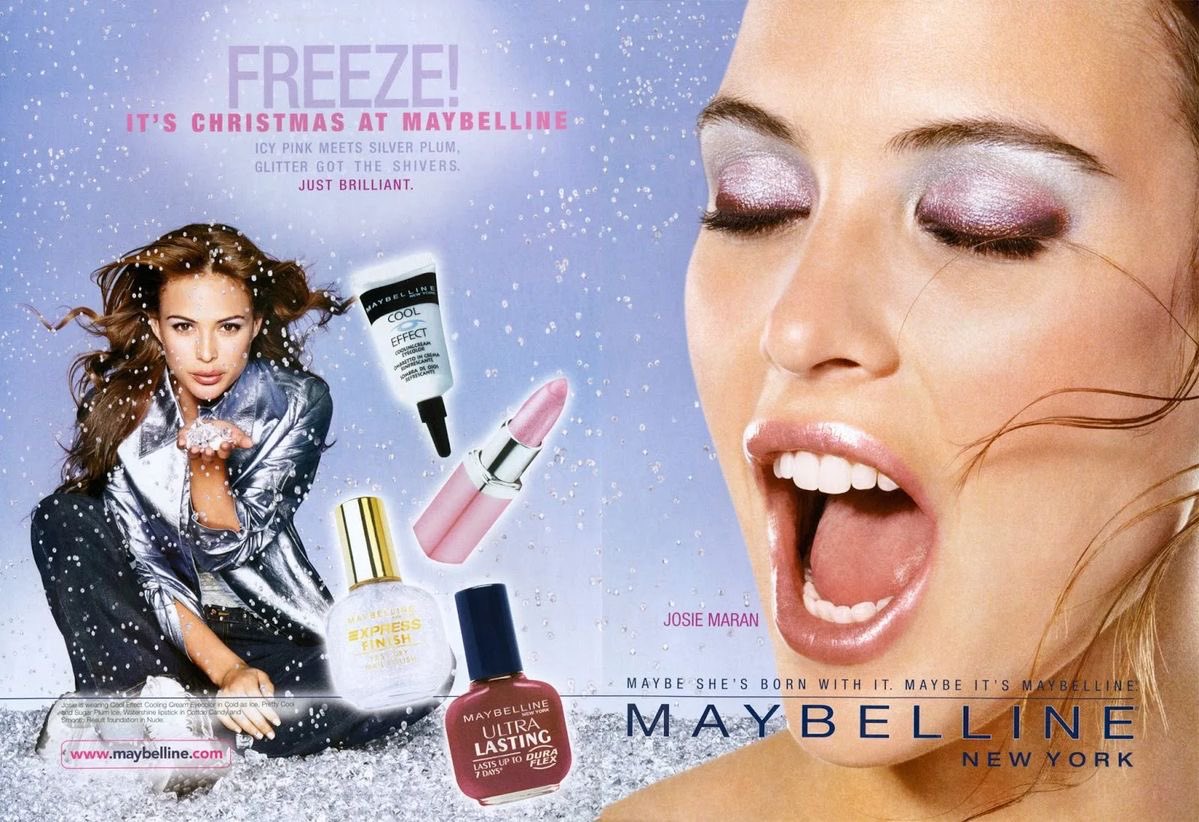 pinkglitterie's tweet image. 2000s Maybelline make up ads