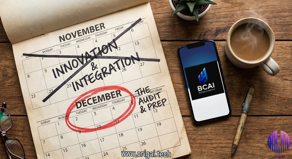 origai01's tweet image. Goodbye November 👋  
We shipped prototypes, hit 500 followers, and dreamed big.

Hello December 🧹  
Time to clean house.

Half-baked ideas? Ask BCAI.  
100 open tabs? Ask Chịkọta.

Don’t drag dead weight into 2026.

Reflect. Reset. Rebuild.

#OrigAI #ReflectAndReset