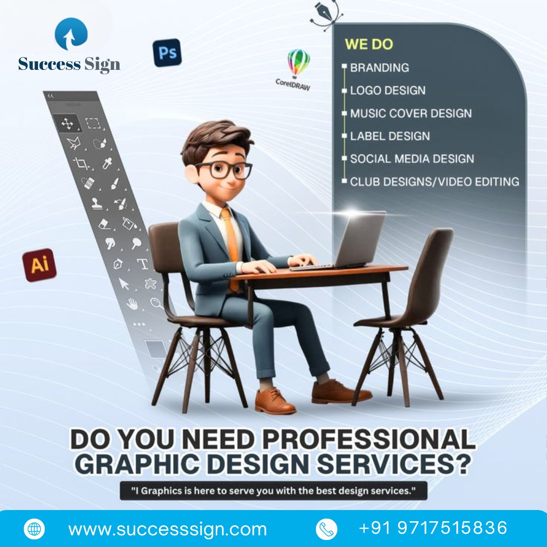 successsign_com's tweet image. Bring your ideas to life with professional graphic design services! 🎨✨
From branding to social media creatives, logo design to video editing — Success Sign delivers designs that make your brand stand out and connect with your audience.
#GraphicDesign #DesignServices #Branding
