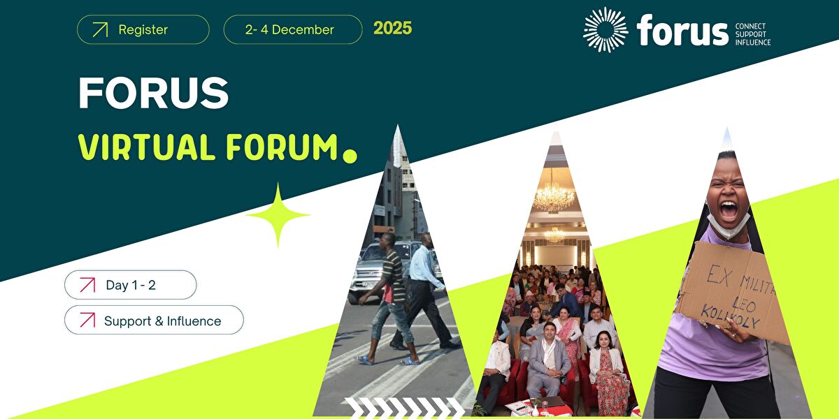 Forus_Int's tweet image. The Forus Virtual Forum takes place from 2–4 December 2025!

The  Forum will focus on connection, solidarity, collective influence, and  the overall health of our global network — building a stronger, more  coordinated civil society community and shape the new #Forus strategy.