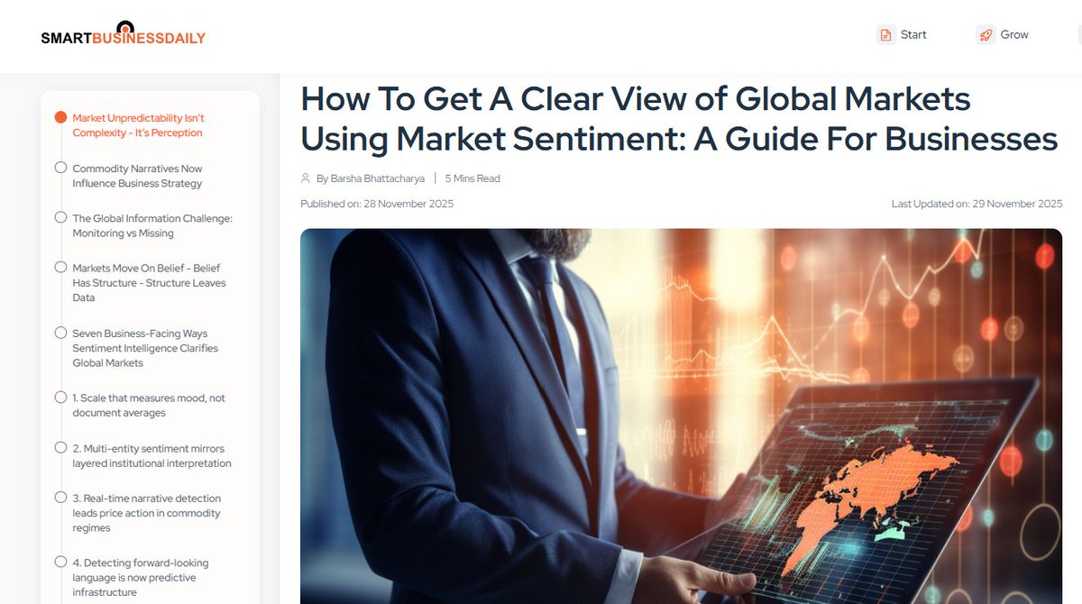 PermutableAI's tweet image. PLUS don&apos;t miss our latest advice piece on using #marketsentiment to get a clear view of #globalmarkets below: 

smartbusinessdaily.com/get-clear-view…

#markettrends #commodities #businessstrategy #businesstips