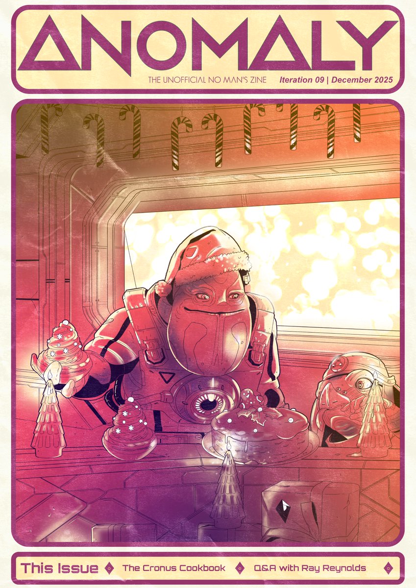 Good afternoon, Traveller friends. Today we proudly present iteration 9 of ANOMALY: The Unofficial No Man’s Zine - our Cronus Cookbook special.

Crammed within our ninth trip through the pantry:

🎨 Festive front cover illustrated by <a href="/vestele8/">Ves</a>
🍽️ The Cronus Cookbook - prepare to