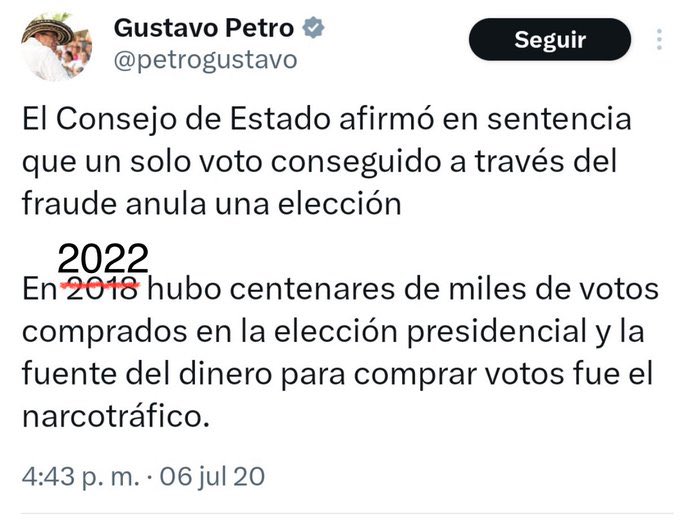 MariaFdaCabal's tweet image. Tal cuál pasó con su elección ilegal. Le recuerdo a la Comisión de Acusaciones que seguimos esperando el proceso de pérdida de investidura contra Petro. Artículo 109.