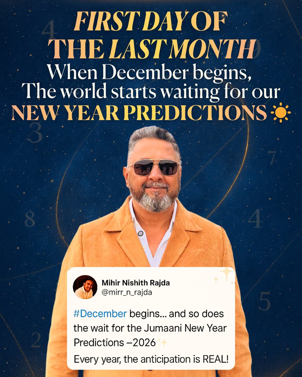 sanjaybjumaani's tweet photo. Let’s see how many of you can guess the date of upload and also the location of shoot! 🎬🍿

#Numerology #Jumaani #swettajumaani #sanjaybjumaani #Jumaanified 
#2026predictions #2026 #Venus #Zodiacs #NewYear #UpcomingPredictions #December https://t.co/47WTG2wBHY