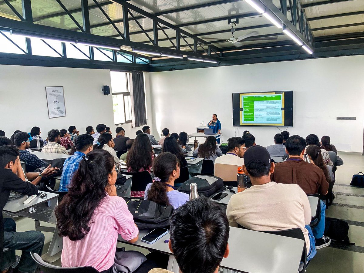 nsbindia's tweet image. On 17 Oct 2025, NSB Bangalore hosted a Guest Lecture by Ms. Kavitha Lakshminarayan on “Strategic HRM.” MBA students gained key insights on aligning people, performance and business goals shaping them into future-ready professionals.
#NSB #NSBBangalore #GuestLecture #SHRM