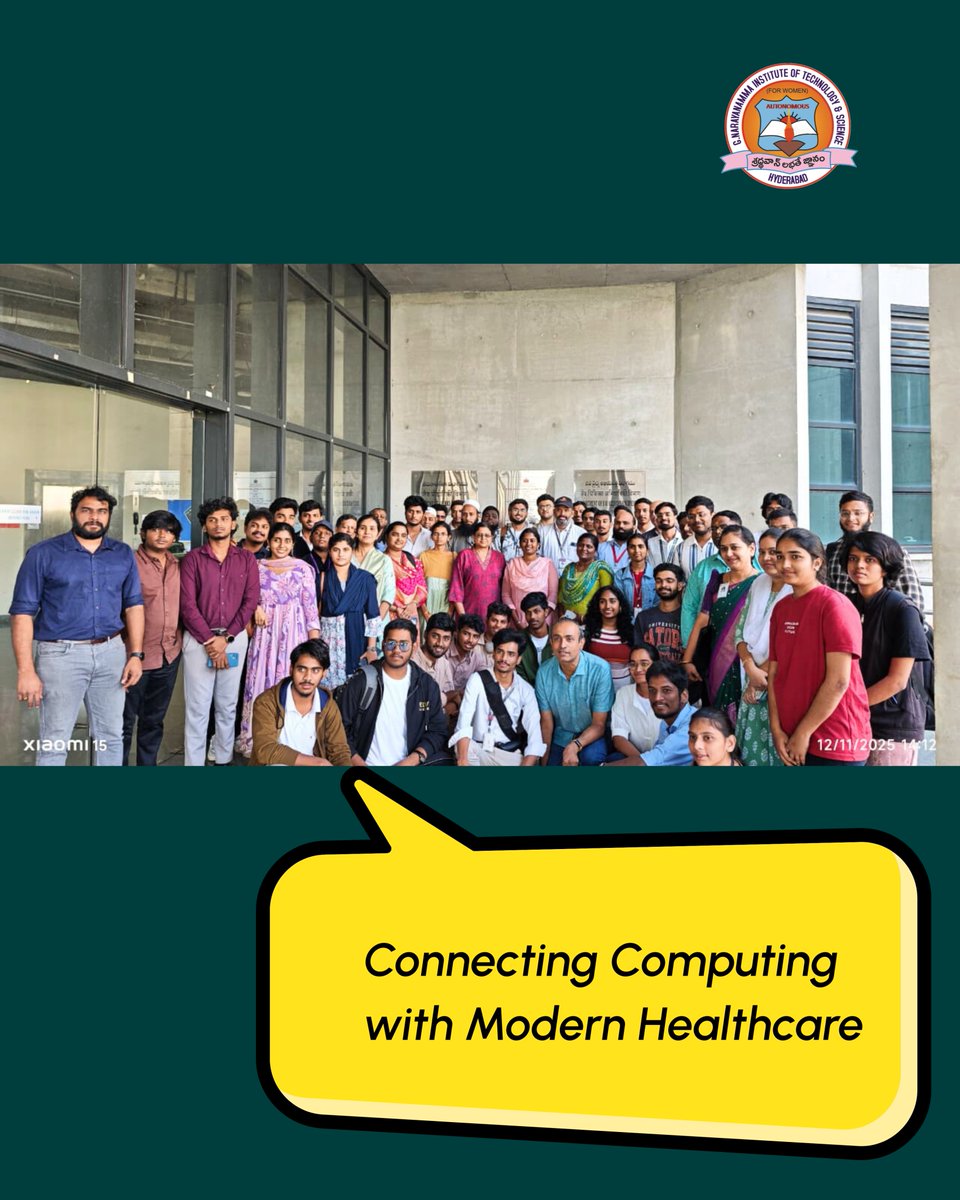 Gnits_Hyd's tweet image. The CSE Department at GNITS stepped into the world where technology meets medicine, visiting the Biomedical Engineering Department at IITH under the PALS initiative. 

#BiomedicalEngineering #HealthTech #DigitalHealth #TechInnovation