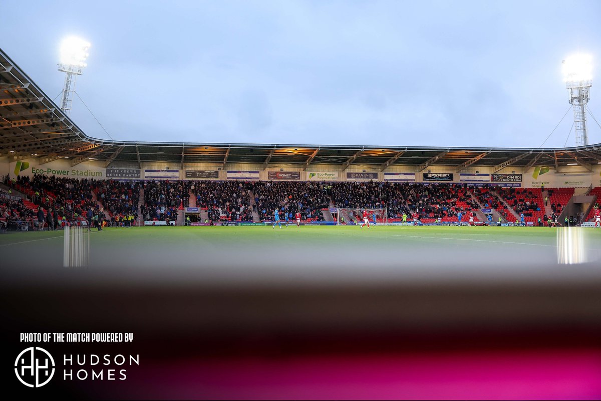 theposh's tweet image. 📷 The 1,964 Posh fans behind the goal at Doncaster is our chosen Hudson Homes Photo of the Match ⬇️

#pufc