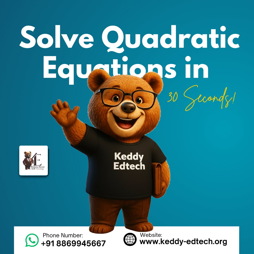 KeddyEdtech's tweet image. Master Quadratic Equations in 30 seconds! Full explanation + 5 practice questions in this video ↓ 👉 youtu.be/U0Xk1sxFRXU Save this post &amp;amp; watch now! Reply “MATH” for more free tips #IGCSEMaths #KeddyEdTech