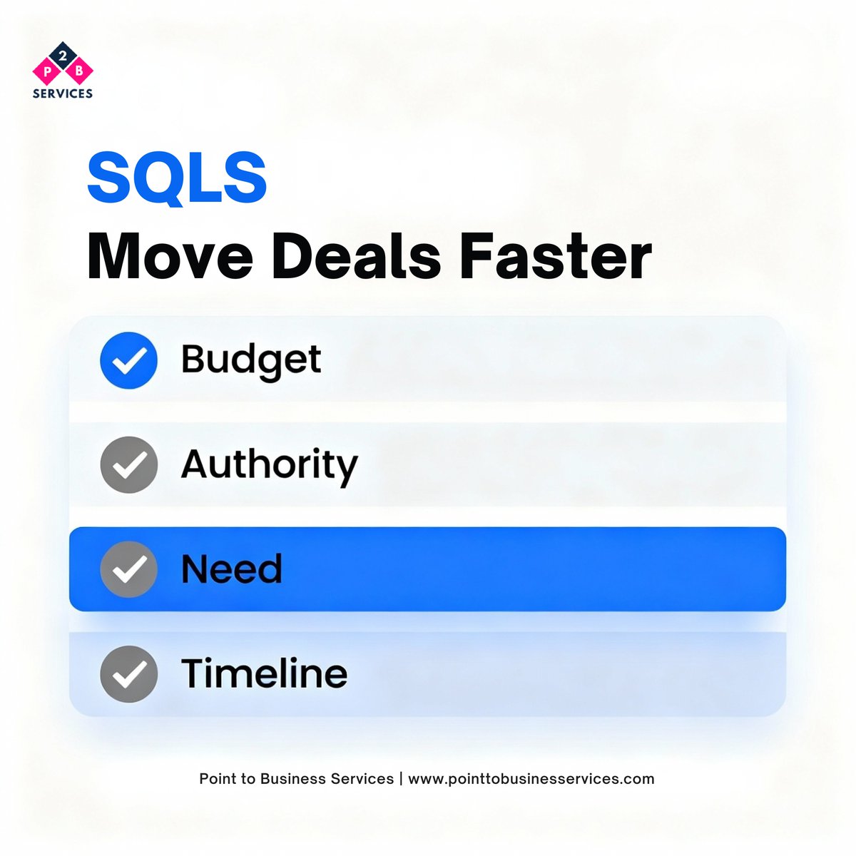 Point2Business's tweet image. SQLs = faster deals + stronger conversations.
Give your sales team leads that can move.

👉 pointtobusinessservices.com

 #SQLLeads #SalesPipeline